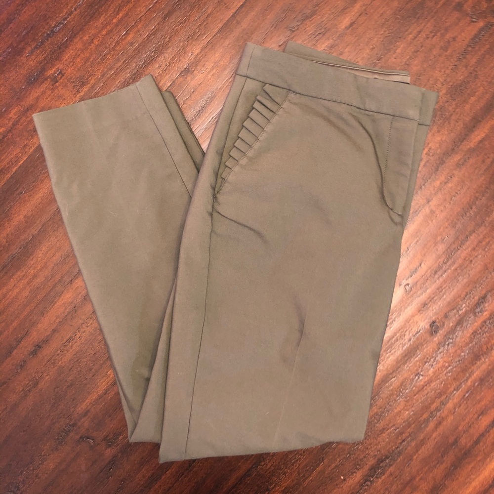 Express Olive Columnist Ankle Mid Rise - size 8